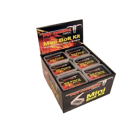 Pit Posse Mini Metric Bolt Kit, 60 Piece - 7 Piece Pop Display, 60PK PP2764POP